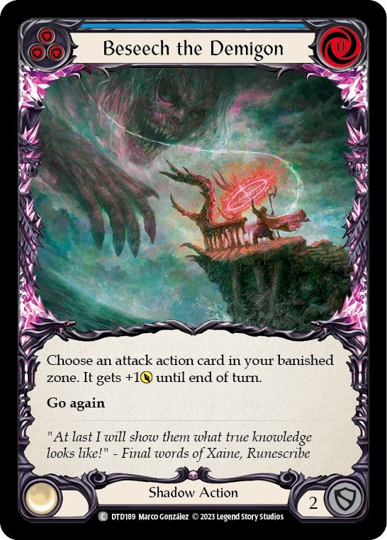 Image for Beseech the Demigon (Blue) (DTD189) (Dusk till Dawn) - Flesh and Blood TCG
