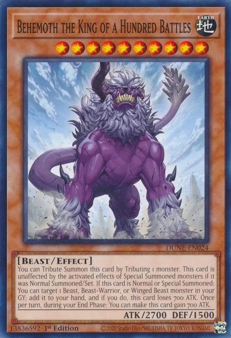 Image for Behemoth the King of a Hundred Battles (DUNE-EN024) (Duelist Nexus) - YuGiOh