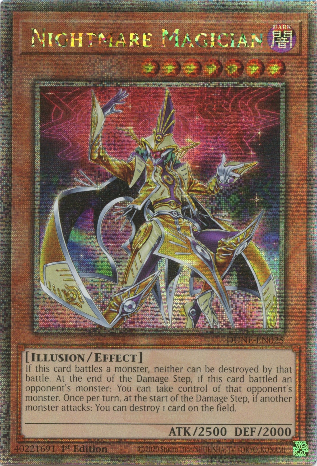 Image for Nightmare Magician (Quarter Century Secret Rare) (DUNE-EN025) (Duelist Nexus) - YuGiOh