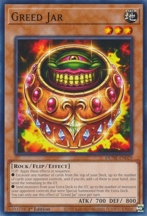 Image for Greed Jar (DUNE-EN029) (Duelist Nexus) - YuGiOh