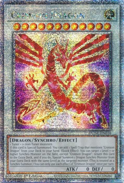 Image for Crimson Dragon (Quarter Century Secret Rare) (DUNE-EN038) (Duelist Nexus) - YuGiOh