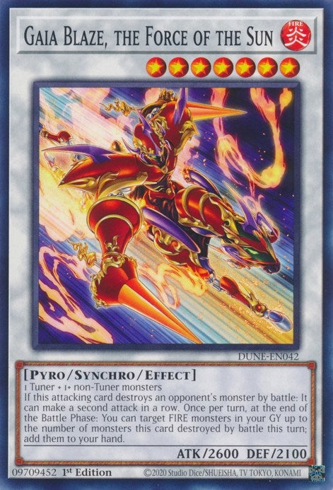 Image for Gaia Blaze, the Force of the Sun (DUNE-EN042) (Duelist Nexus) - YuGiOh