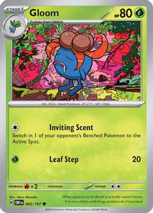 Gloom 002/197  - Reverse Holofoil SV03 Obsidian Flames - Common