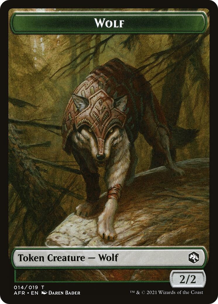 Wolf // Emblem - Ellywick Tumblestrum Double-Sided Token (14 // 16) (Adventures in the Forgotten Realms)