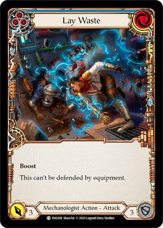 Image for Lay Waste (Blue) (EVO209) (Bright Lights) - Flesh and Blood TCG
