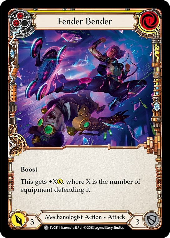 Image for Fender Bender (Yellow) (EVO211) (Bright Lights) - Flesh and Blood TCG