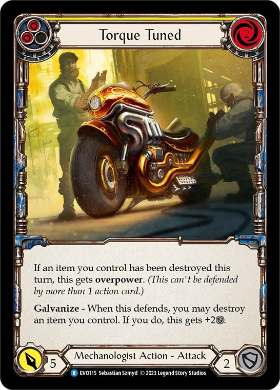 Image for Torque Tuned (Yellow) (EVO115) (Bright Lights) - Flesh and Blood TCG