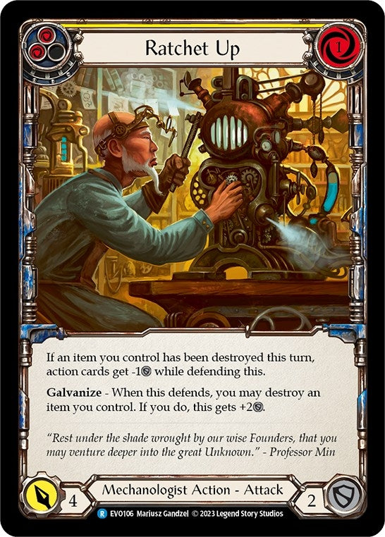 Image for Ratchet Up (Yellow) (EVO106) (Bright Lights) - Flesh and Blood TCG