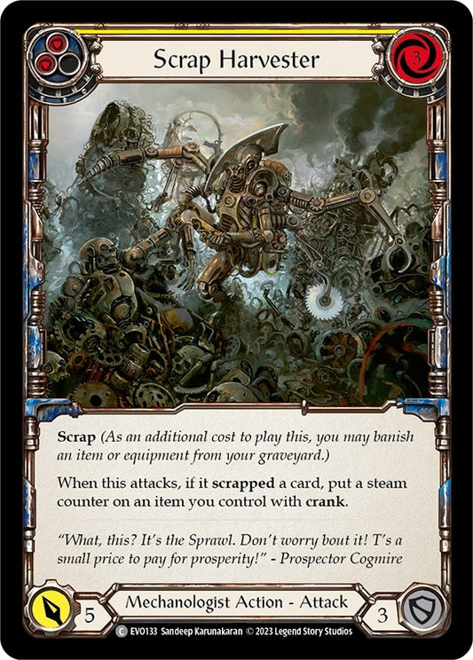 Image for Scrap Harvester (Yellow) (EVO133) (Bright Lights) - Flesh and Blood TCG