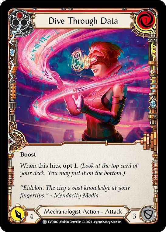Image for Dive Through Data (Red) (EVO189) (Bright Lights) - Flesh and Blood TCG