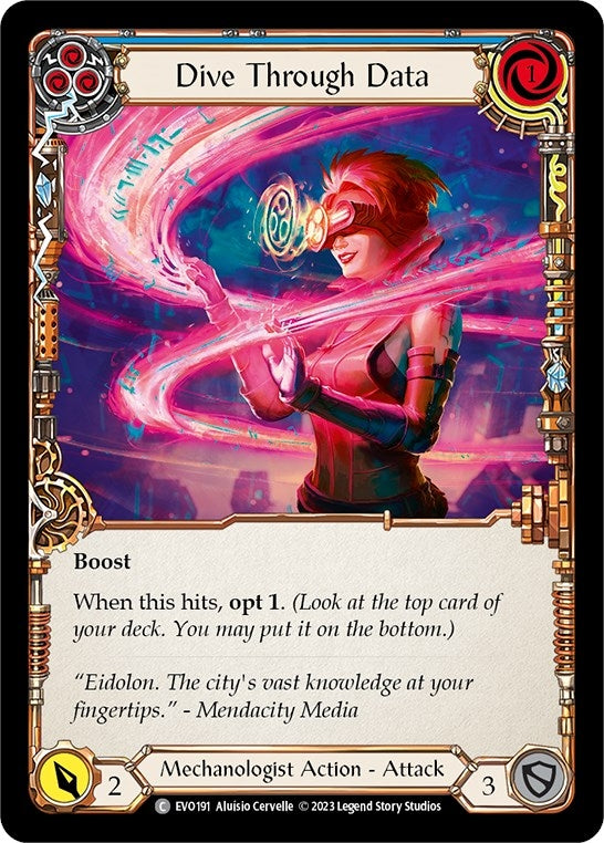 Image for Dive Through Data (Blue) (EVO191) (Bright Lights) - Flesh and Blood TCG