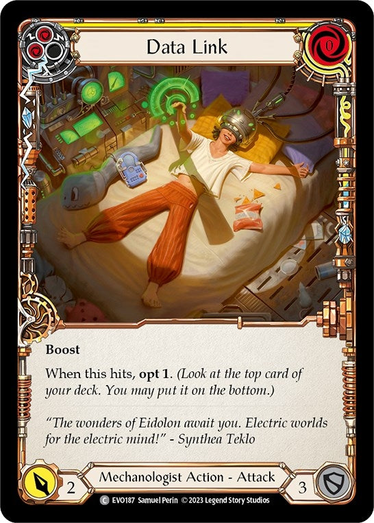 Image for Data Link (Yellow) (EVO187) (Bright Lights) - Flesh and Blood TCG