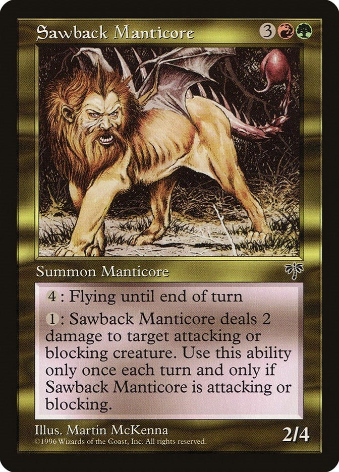 Image for Sawback Manticore (Mirage) - Magic: The Gathering