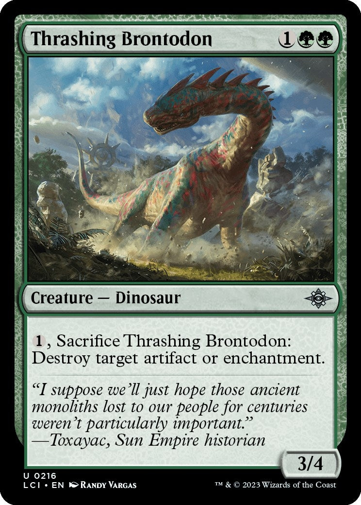 Image for Thrashing Brontodon (216) (The Lost Caverns of Ixalan) - Magic: The Gathering