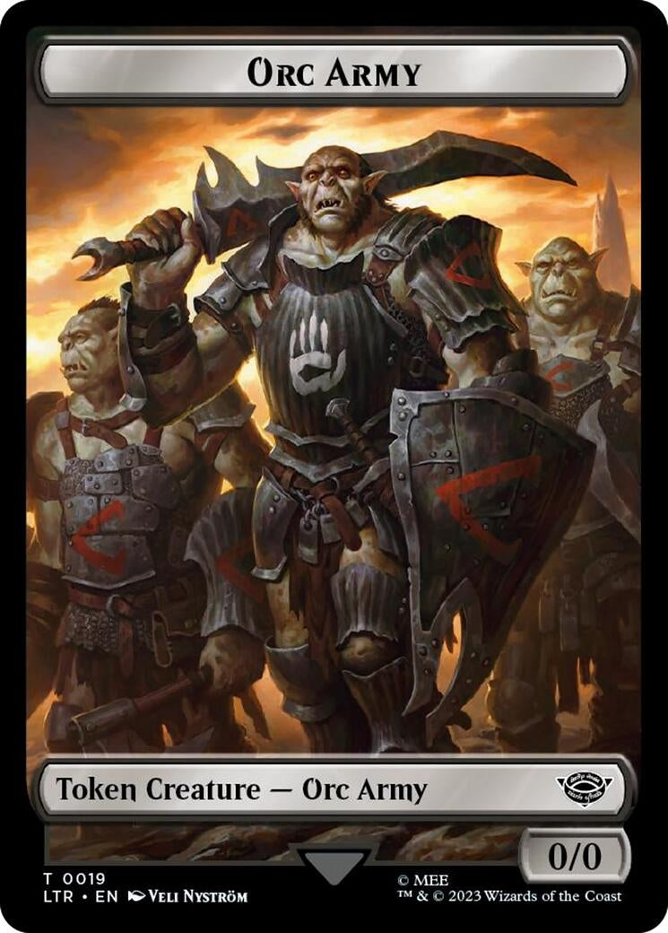 Image for Orc Army (0019) // Food (0023) Double-Sided Token (Surge Foil) (19 // 23) (LTR) - Magic: The Gathering