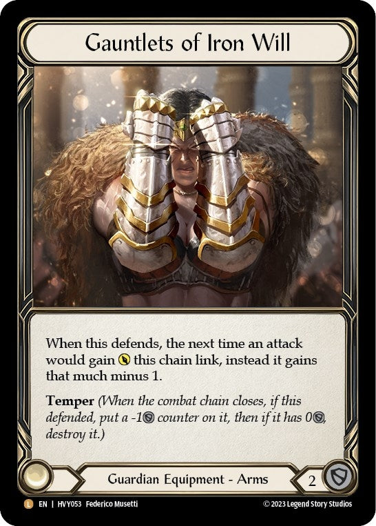 Image for Gauntlets of Iron Will (HVY053) (Heavy Hitters) - Flesh and Blood TCG