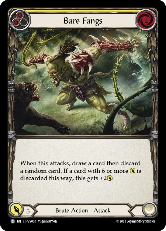 Image for Bare Fangs (Yellow) (HVY030) (Heavy Hitters) - Flesh and Blood TCG