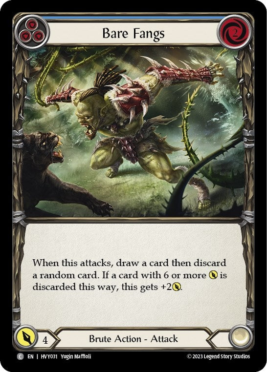 Image for Bare Fangs (Blue) (HVY031) (Heavy Hitters) - Flesh and Blood TCG