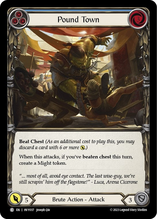Image for Pound Town (Blue) (HVY037) (Heavy Hitters) - Flesh and Blood TCG