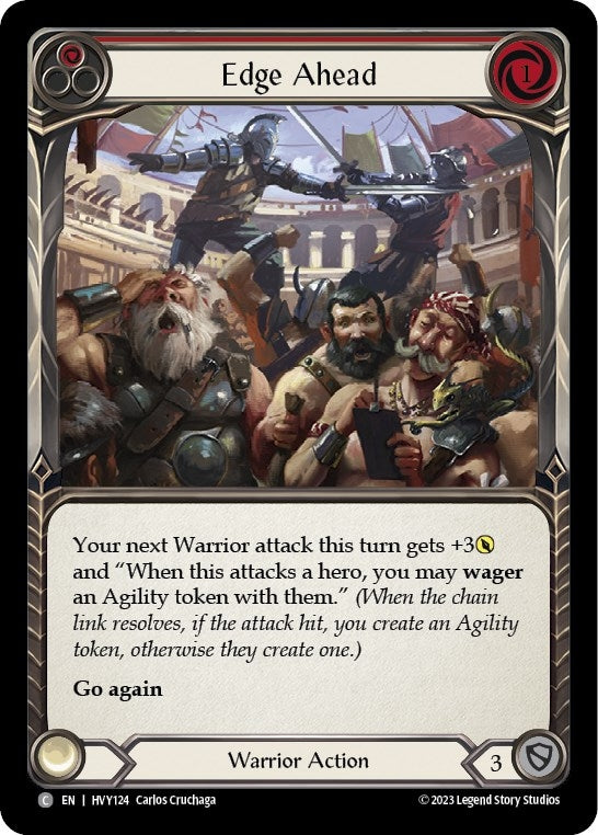 Image for Edge Ahead (Red) (HVY124) (Heavy Hitters) - Flesh and Blood TCG