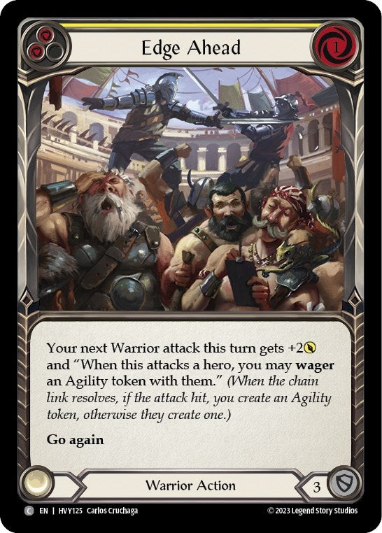 Image for Edge Ahead (Yellow) (HVY125) (Heavy Hitters) - Flesh and Blood TCG