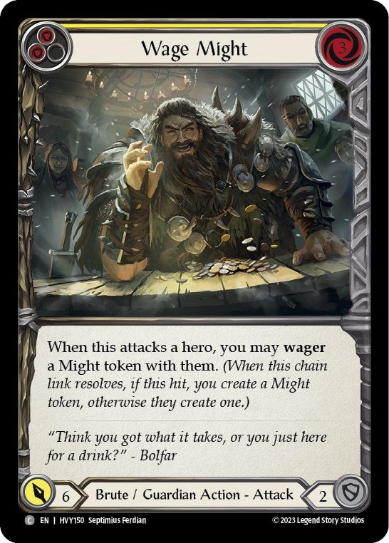 Image for Wage Might (Yellow) (HVY150) (Heavy Hitters) - Flesh and Blood TCG