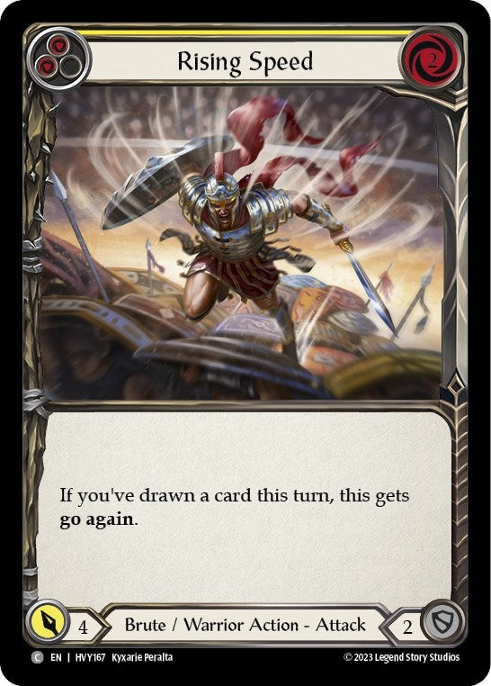 Image for Rising Speed (Yellow) (HVY167) (Heavy Hitters) - Flesh and Blood TCG