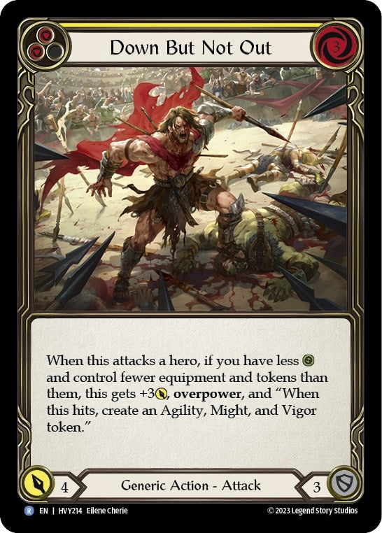 Image for Down But Not Out (Yellow) (HVY214) (Heavy Hitters) - Flesh and Blood TCG