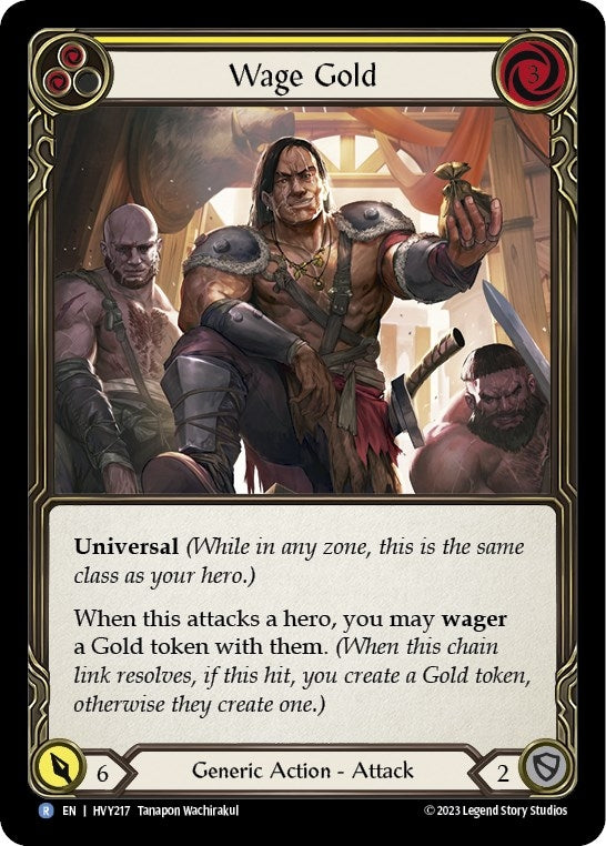 Image for Wage Gold (Yellow) (HVY217) (Heavy Hitters) - Flesh and Blood TCG