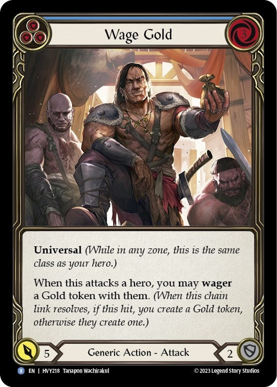 Image for Wage Gold (Blue) (HVY218) (Heavy Hitters) - Flesh and Blood TCG