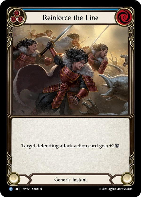 Image for Reinforce the Line (Blue) (HVY221) (Heavy Hitters) - Flesh and Blood TCG