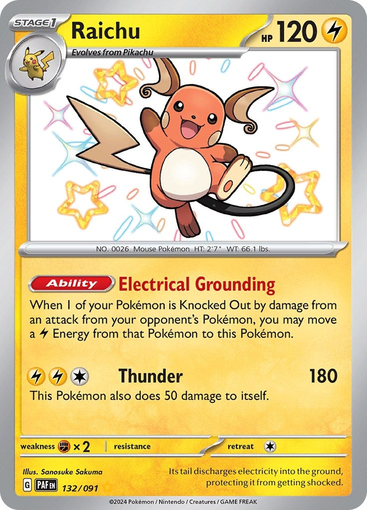 Image for Raichu (132/091) (SV: Paldean Fates) - Pokemon