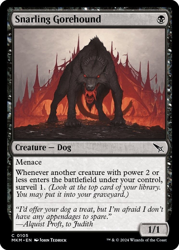 Image for Snarling Gorehound (105) (Murders at Karlov Manor) - Magic: The Gathering
