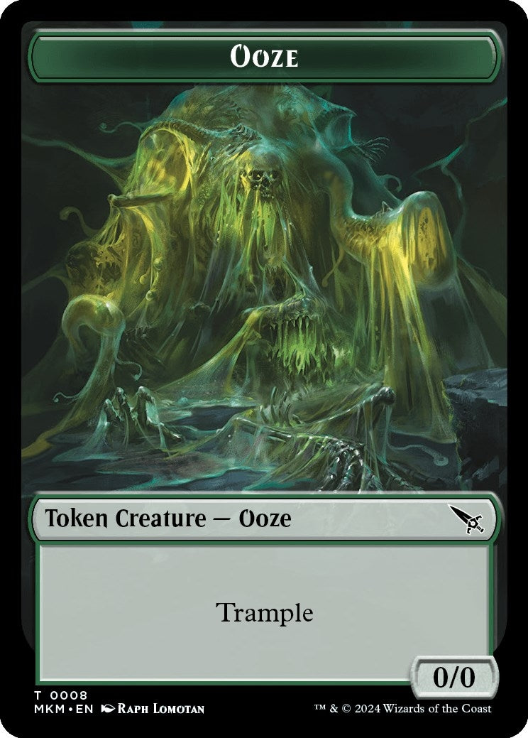 Ooze // A Mysterious Creature Double-Sided Token (8 // 21) (Murders at Karlov Manor)