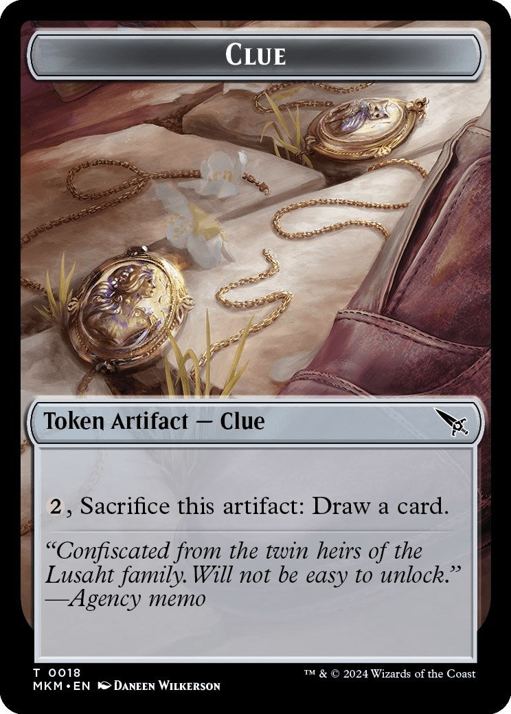 Clue (0018) // A 0045 Double-Sided Token (18 // 45) (Murders at Karlov Manor)