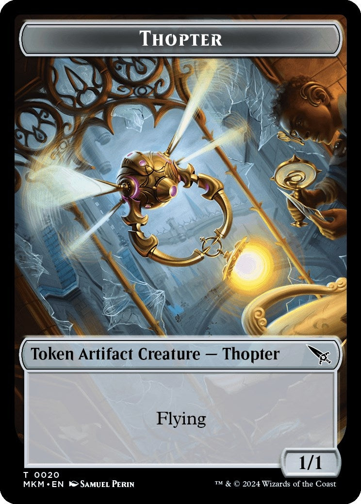 Thopter (0020) // Clue (0018) Double-Sided Token (20 // 18) (Murders at Karlov Manor)
