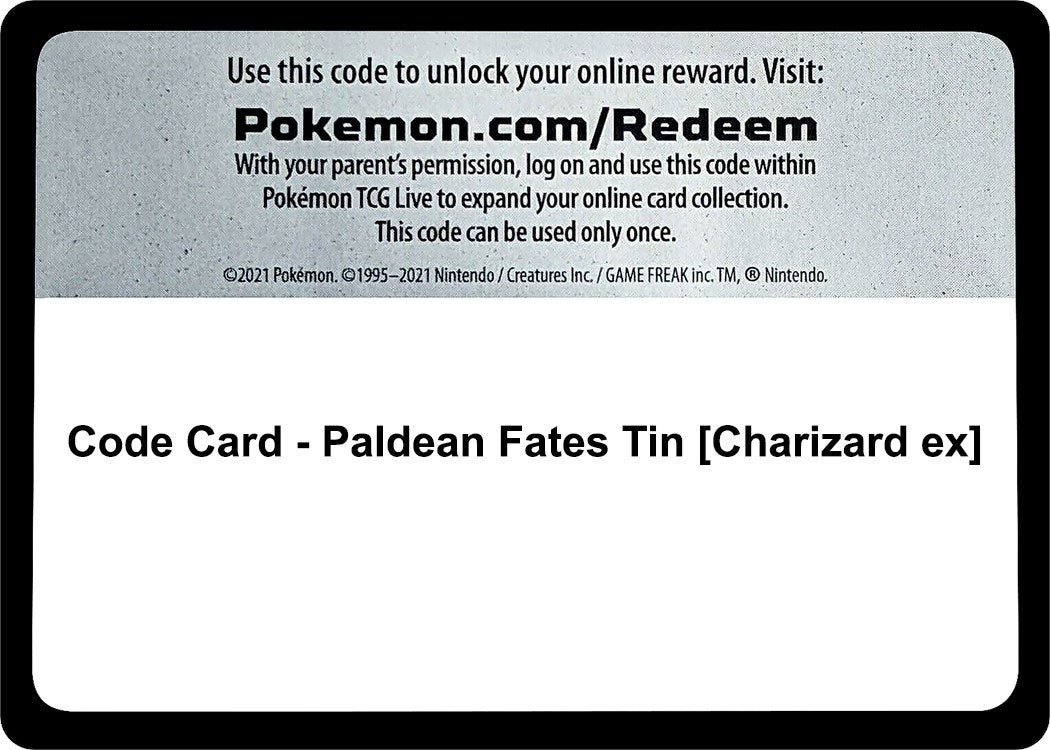 Image for Code Card - Paldean Fates Tin [Charizard ex] (SV: Paldean Fates) - Pokemon