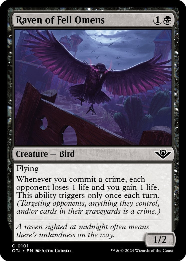 Image for Raven of Fell Omens (101) (Outlaws of Thunder Junction) - Magic: The Gathering