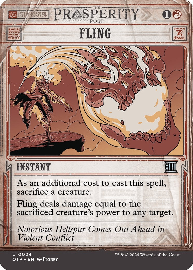 Image for Fling (24) (Outlaws of Thunder Junction: Breaking News) - Magic: The Gathering