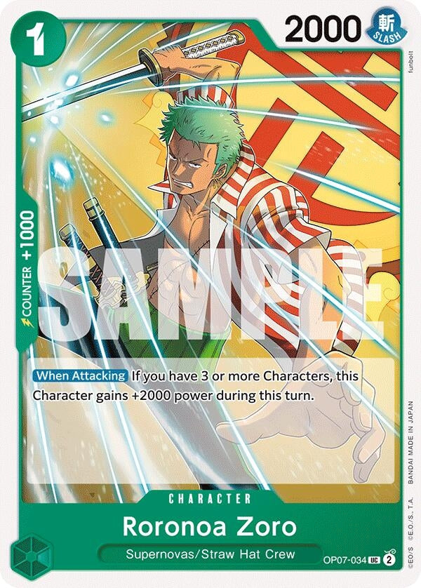Image for Roronoa Zoro (034) (OP07-034) (500 Years in the Future) - One Piece Card Game