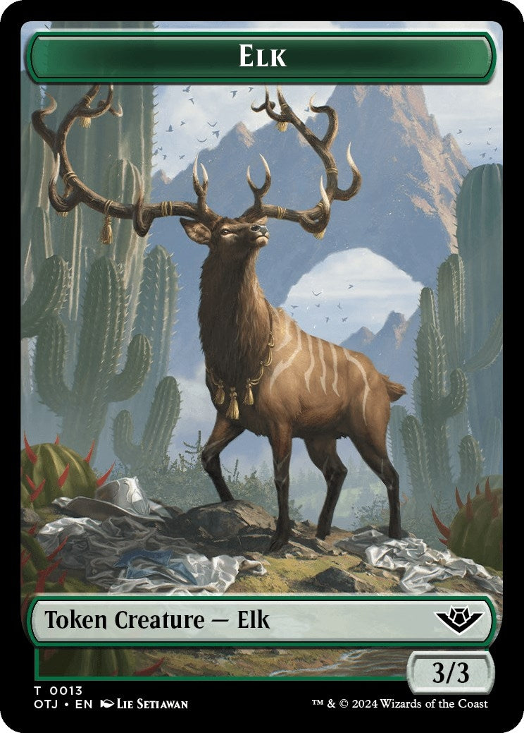 Elk // Plot Double-Sided Token (13 // 20) (Outlaws of Thunder Junction)