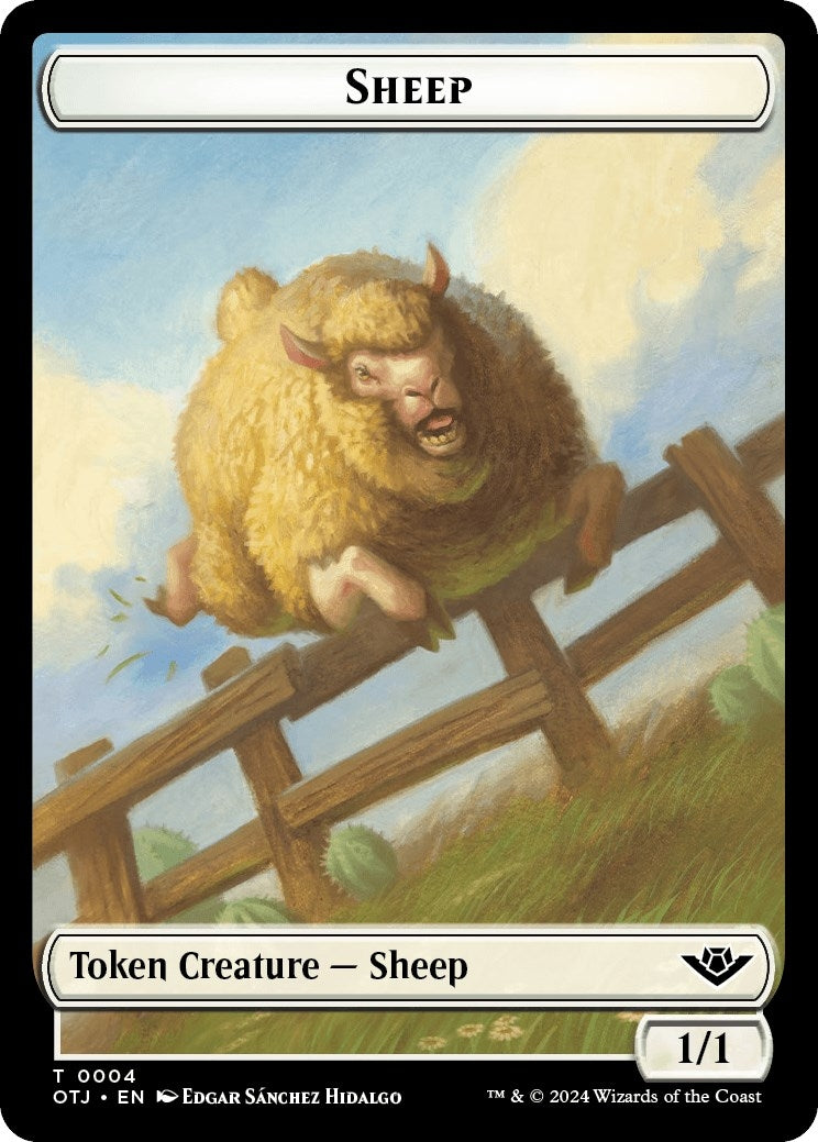 Sheep // Plot Double-Sided Token (4 // 20) (Outlaws of Thunder Junction)