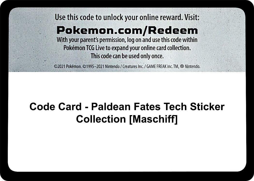 Image for Code Card - Paldean Fates Tech Sticker Collection [Maschiff] (SV: Paldean Fates) - Pokemon