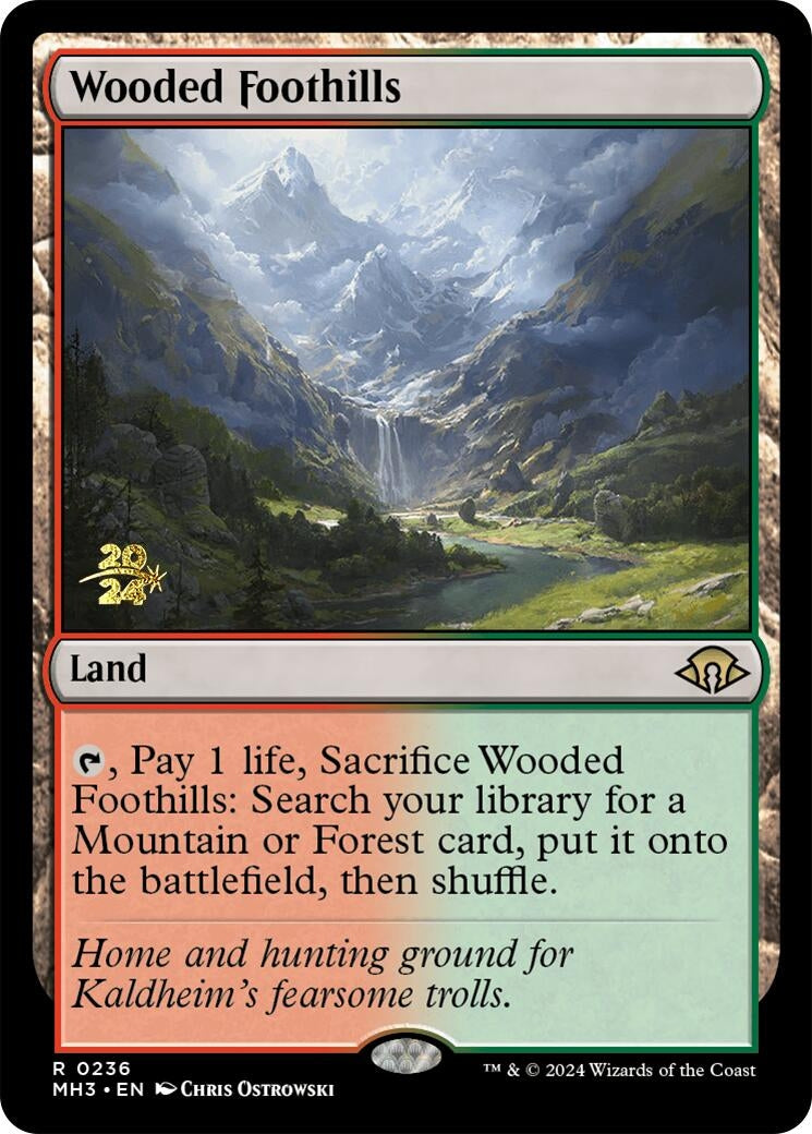 Image for Wooded Foothills (236) (Prerelease Cards) - Magic: The Gathering