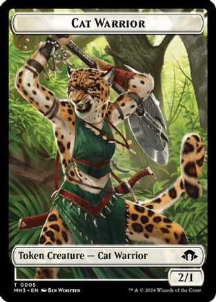 Cat Warrior // Energy Reserve Double-Sided Token (5 // 36) (MH3)