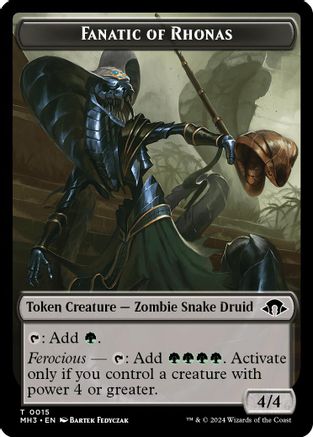 Fanatic of Rhonas // Energy Reserve Double-Sided Token (15 // 36) (MH3)