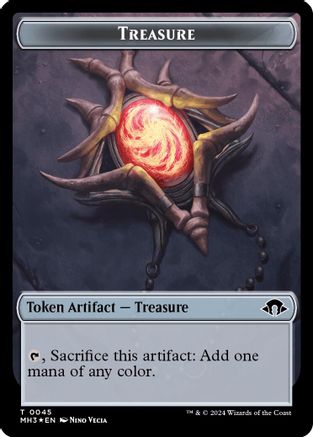 Treasure (Ripple Foil)  // Copy Double-Sided Token (45 // 1) (MH3)