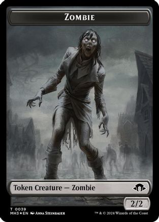 Zombie (Ripple Foil) // Insect (0027) Double-Sided Token (39 // 27) (MH3)