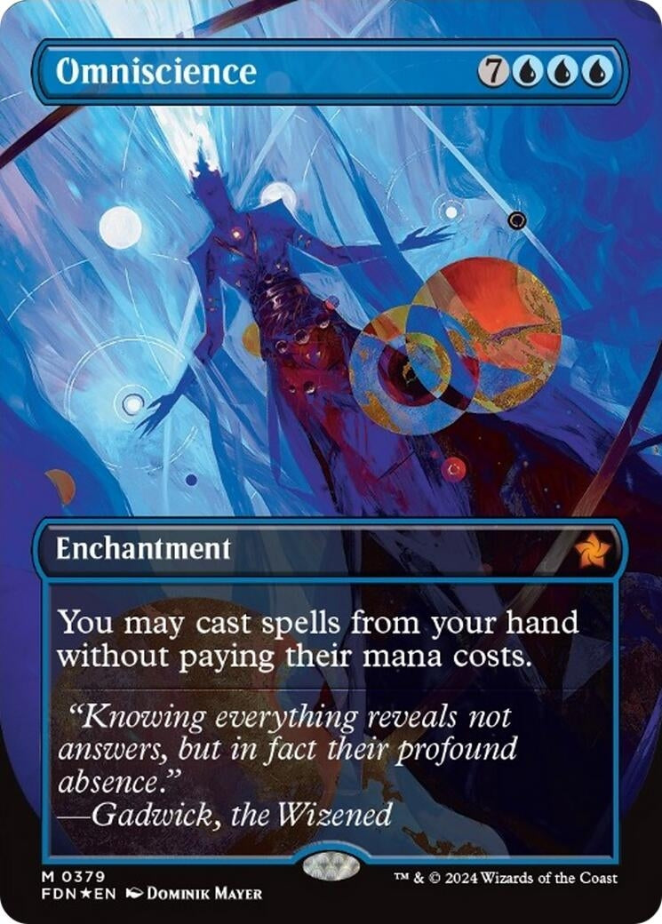 Image for Omniscience (Borderless) (Mana Foil) (379) (Foundations) - Magic: The Gathering
