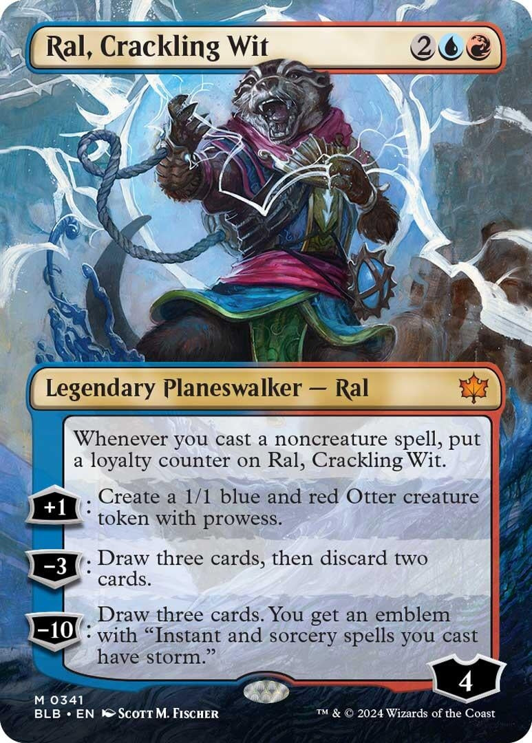 Image for Ral, Crackling Wit (Borderless) (341) (Bloomburrow) - Magic: The Gathering